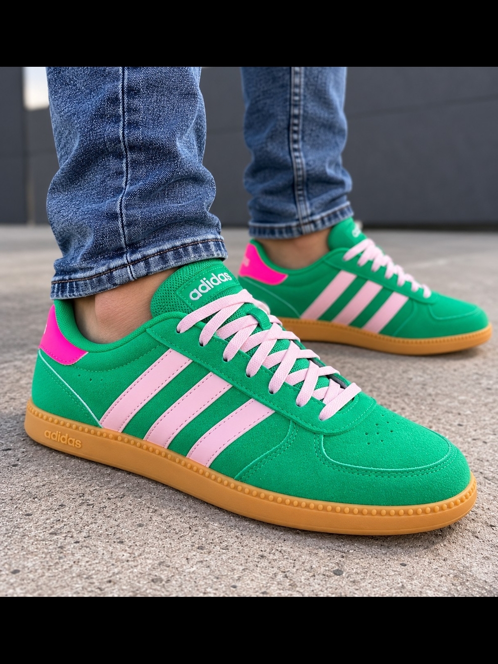 Adidas Court Platform Green Pink Gum Sneakers Women's US 4 / EU 36 New With Tags